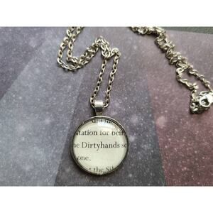 Dirtyhands pendant necklace made with Six of Crows book pages